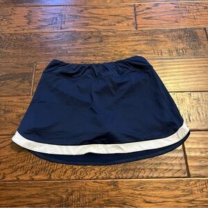 Navy Blue Athletic Skirt with White Trim